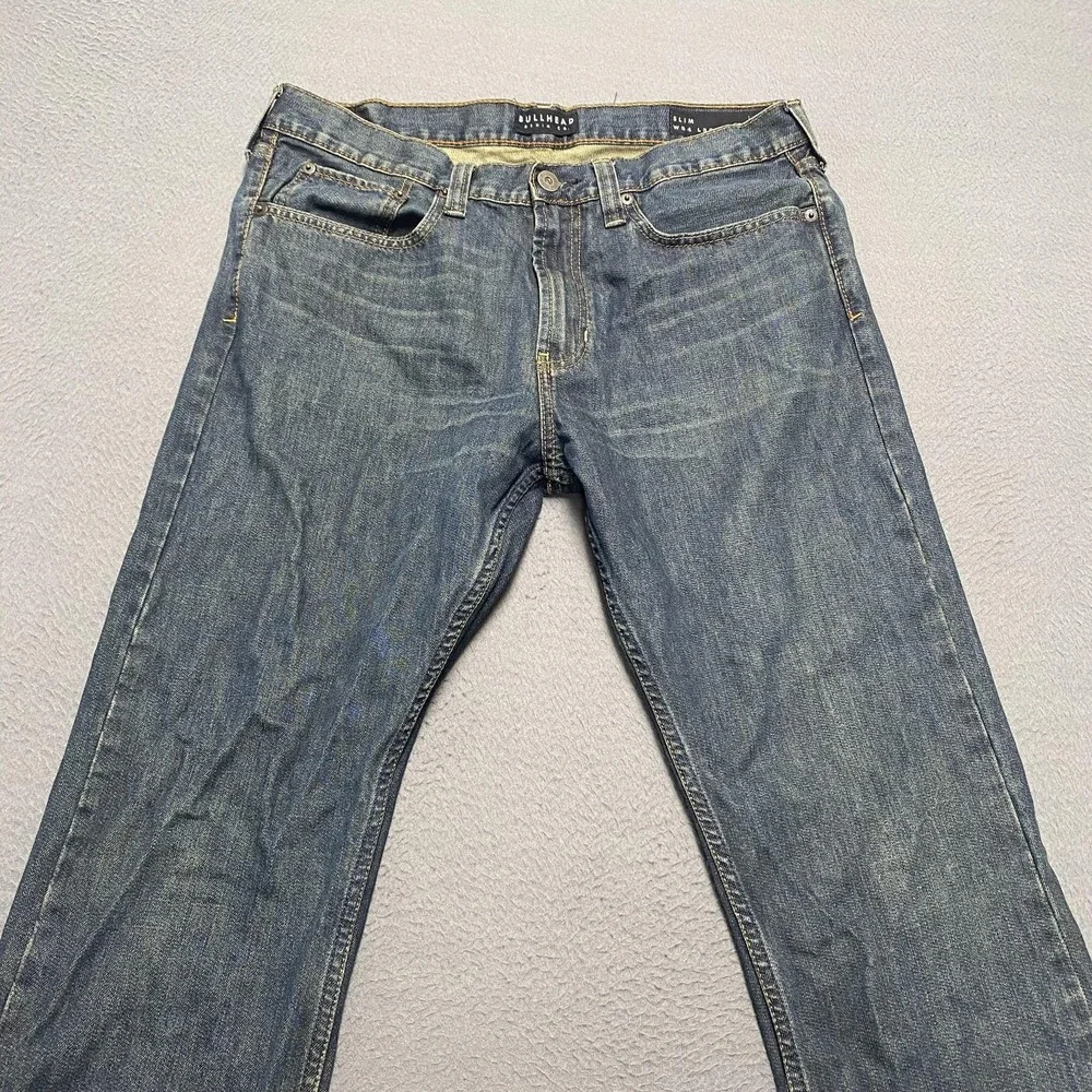 Bullhead Denim Co. Jeans Mens 34x32 Blue Slim Straight Denim Medium Wash‎ Pants